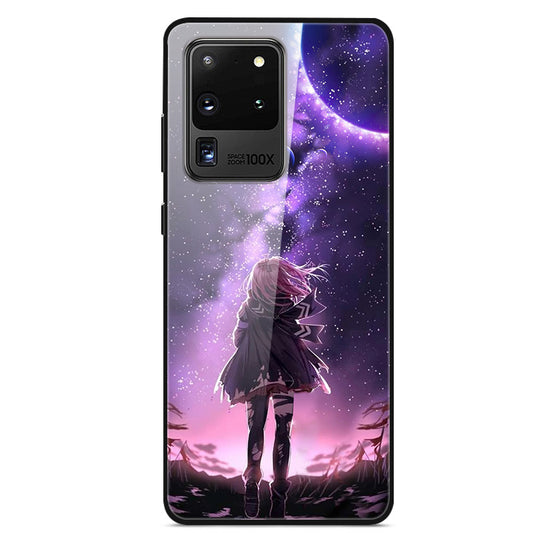 Pattern Printing Glass + TPU + PC Combo Casing Cover for Samsung Galaxy S20 Ultra - Beauty Pattern
