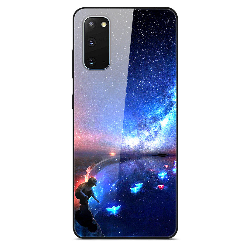 Pattern Printing Glass Back + TPU Hybrid Protective Case for Samsung Galaxy S20 4G/S20 5G - A Boy