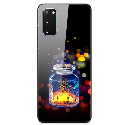 Pattern Printing Glass Back + TPU Hybrid Protective Case for Samsung Galaxy S20 4G/S20 5G - Wishing Bottle