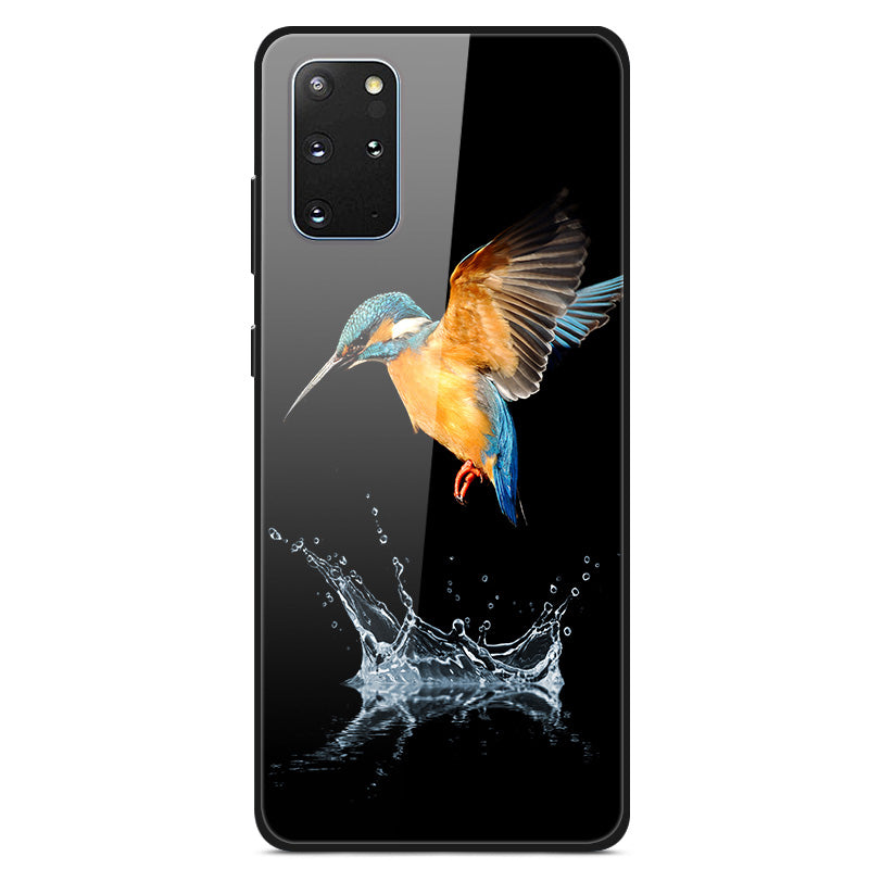 Pattern Printing Tempered Glass + PC + TPU Protector Cover for Samsung Galaxy S20 Plus - Bird