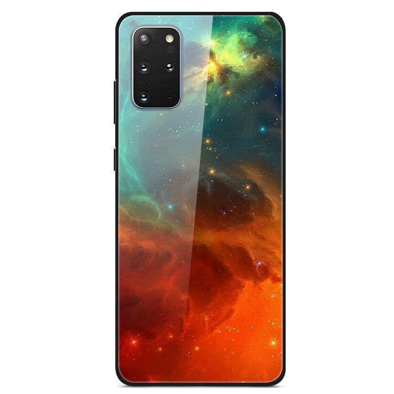 Pattern Printing Tempered Glass + PC + TPU Protector Cover for Samsung Galaxy S20 Plus - Chaotic Sky