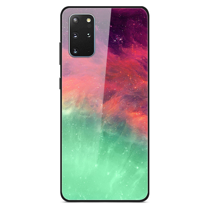 Pattern Printing Tempered Glass + PC + TPU Protector Cover for Samsung Galaxy S20 Plus - Colorful Sky