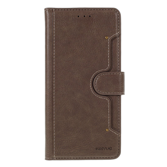 KAIYUE Leather Stand Case with Card Slots for Samsung Galaxy S20 4G/S20 5G - Coffee