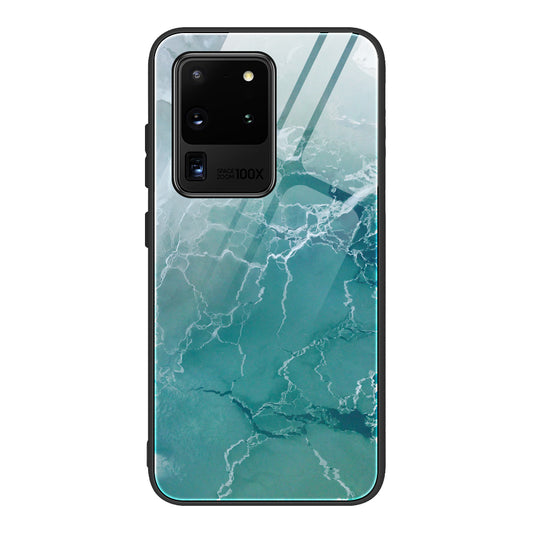 Marble Texture Tempered Glass Back + TPU Combo Shell for Samsung Galaxy S20 Ultra - Style D