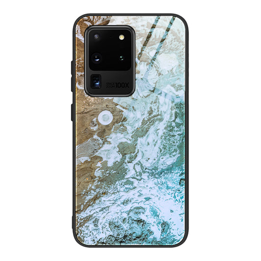 Marble Texture Tempered Glass Back + TPU Combo Shell for Samsung Galaxy S20 Ultra - Style F