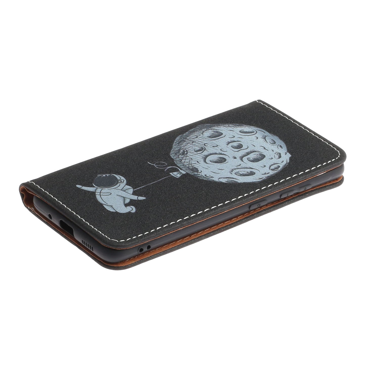 Pattern Printing Leather Cover Stand Stylish Phone Casing for Samsung Galaxy S20 4G/S20 5G - Spaceman