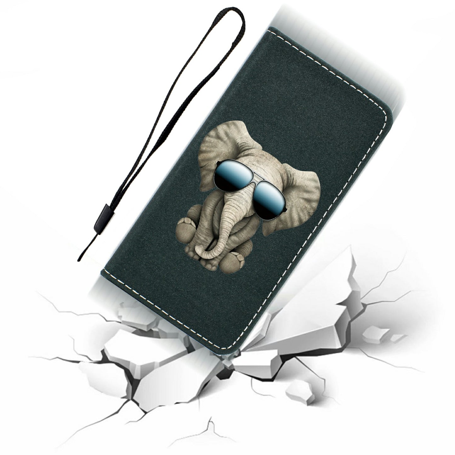 Pattern Printing Leather Cover Stand Stylish Phone Casing for Samsung Galaxy S20 4G/S20 5G - Elephant