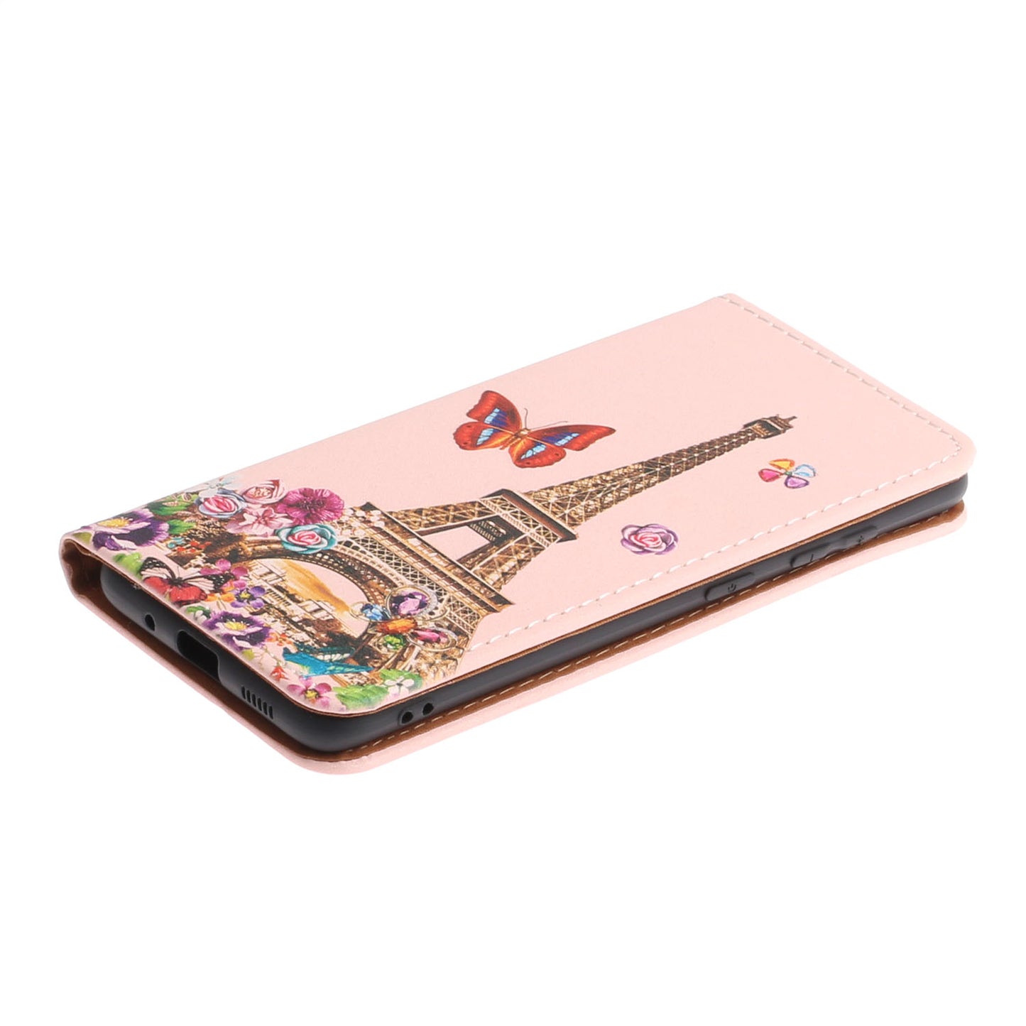 Pattern Printing Leather Shell Stand Case with Card Slots for Samsung Galaxy S20 Plus/S20 Plus 5G - Eiffel Tower