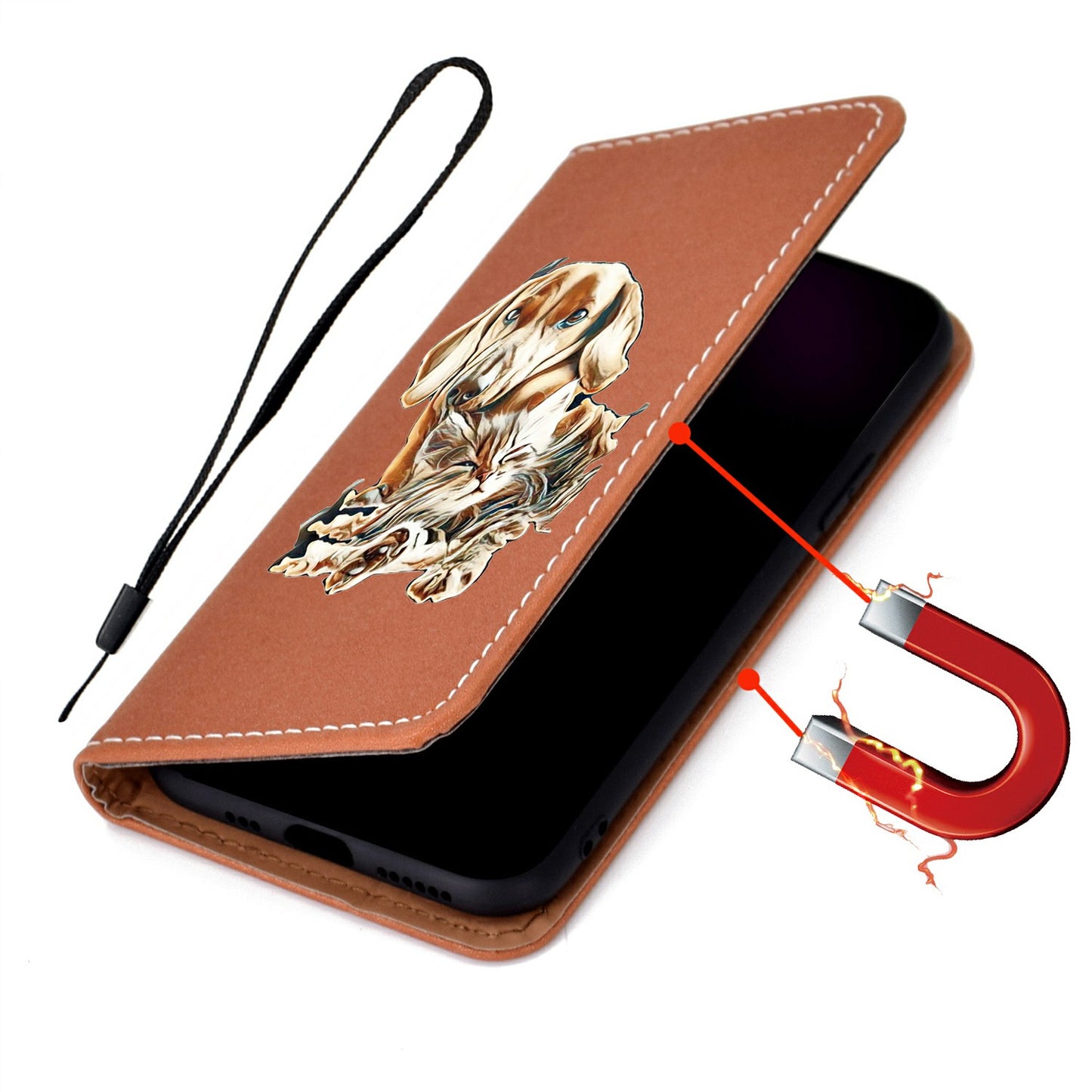 Pattern Printing Leather Shell Stand Case with Card Slots for Samsung Galaxy S20 Plus/S20 Plus 5G - Dog