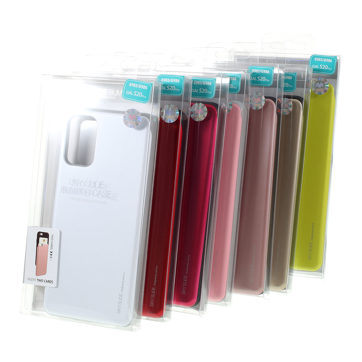 MERCURY GOOSPERY Sky Series Slide Card Slot PC TPU Phone Cover for Samsung Galaxy S20 Plus / S20 Plus 5G - Silver