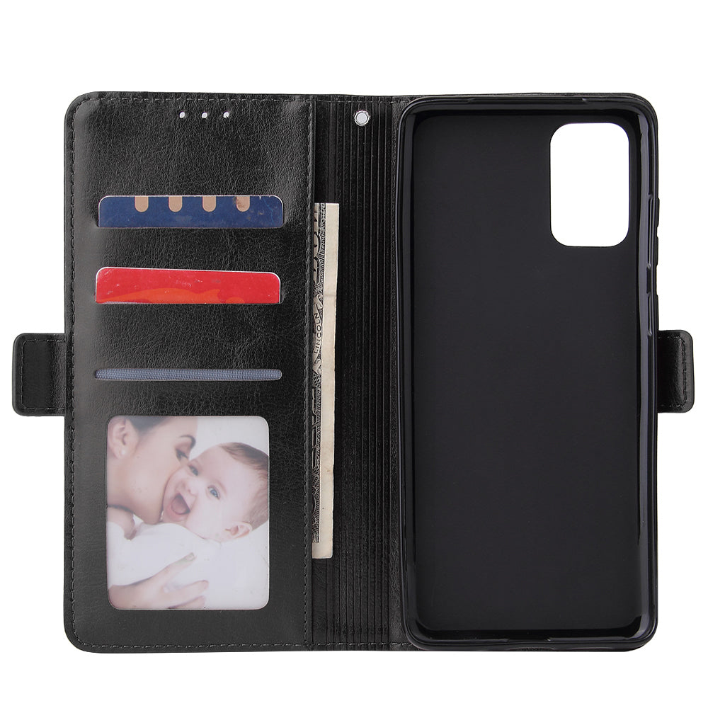 For Samsung Galaxy S20 Plus / S20 Plus 5G Magnetic Absorbed Zipper Leather Shell - Black