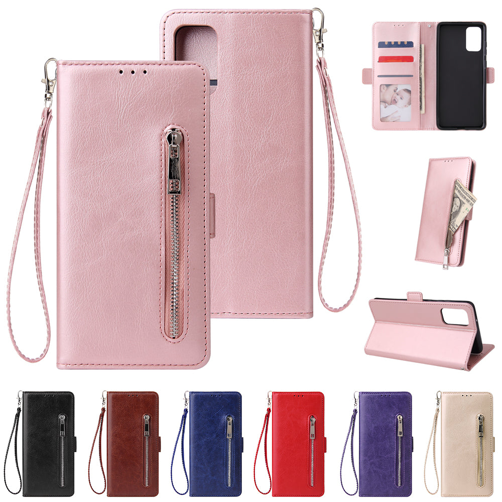 For Samsung Galaxy S20 Plus / S20 Plus 5G Magnetic Absorbed Zipper Leather Shell - Rose Gold