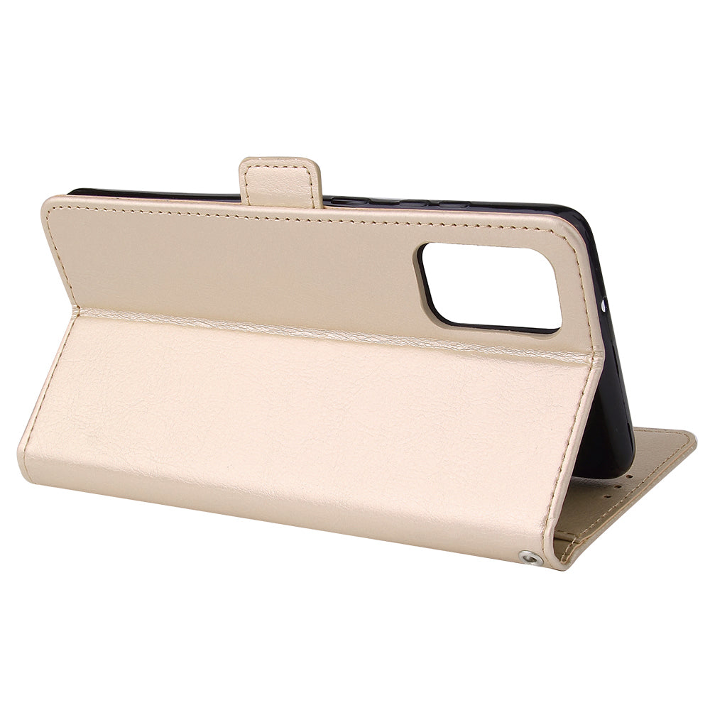 For Samsung Galaxy S20 Plus / S20 Plus 5G Magnetic Absorbed Zipper Leather Shell - Gold