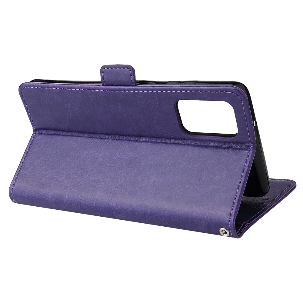 For Samsung Galaxy S20 Plus / S20 Plus 5G Magnetic Absorbed Zipper Leather Shell - Purple