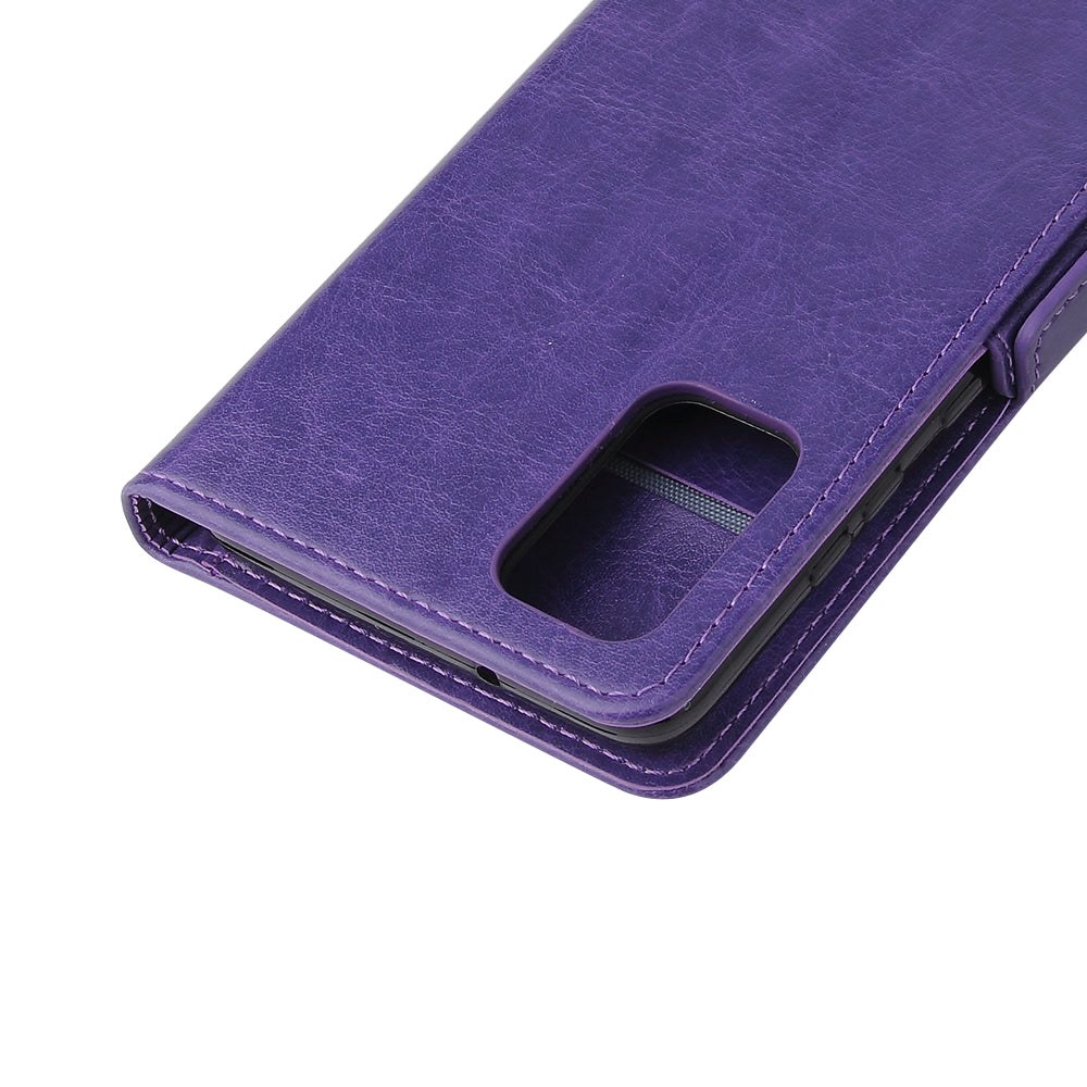 For Samsung Galaxy S20 Plus / S20 Plus 5G Magnetic Absorbed Zipper Leather Shell - Purple