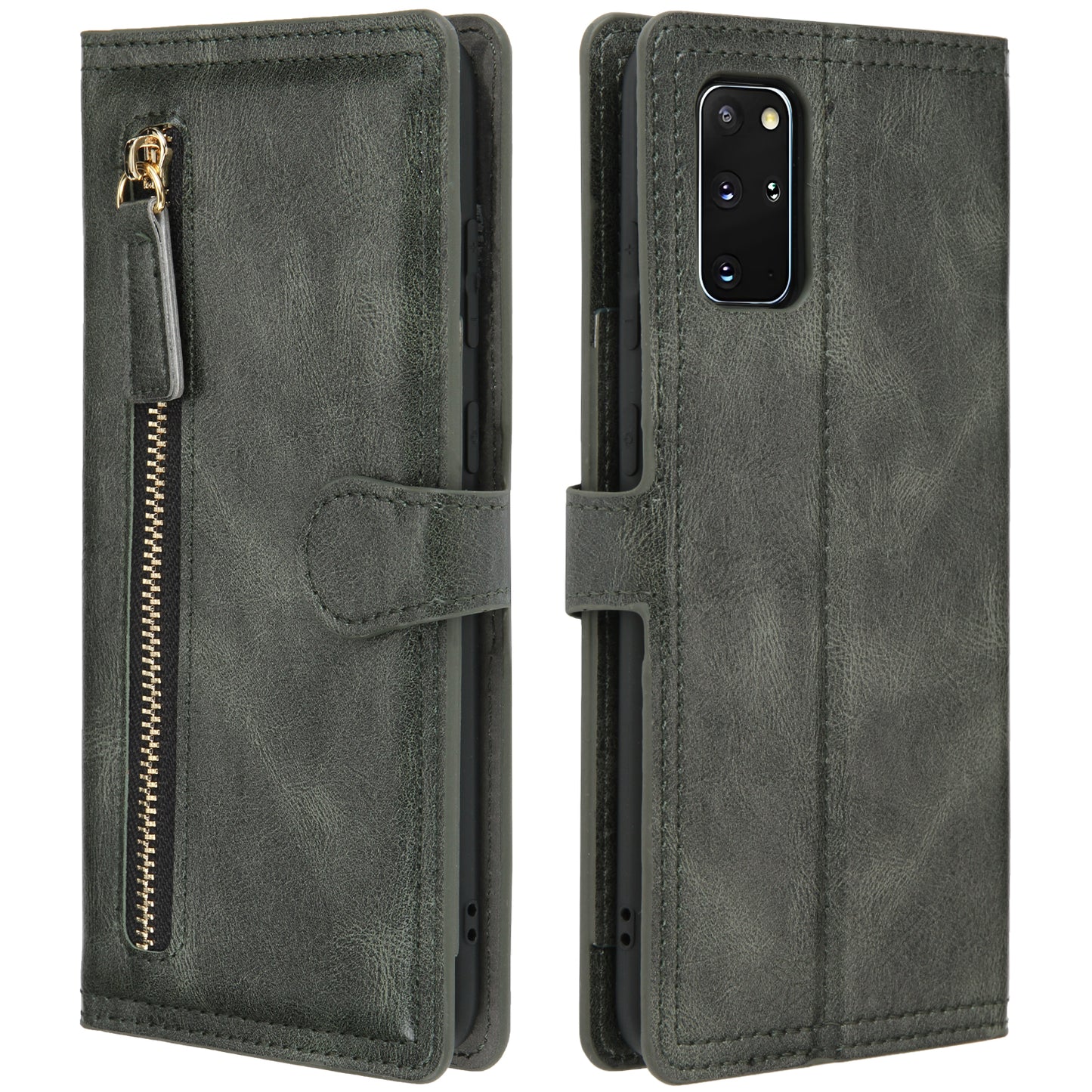 Vintage Style Multiple Card Slots Wallet Leather Phone Cover Case for Samsung Galaxy S20 Plus / S20 Plus 5G - Grey