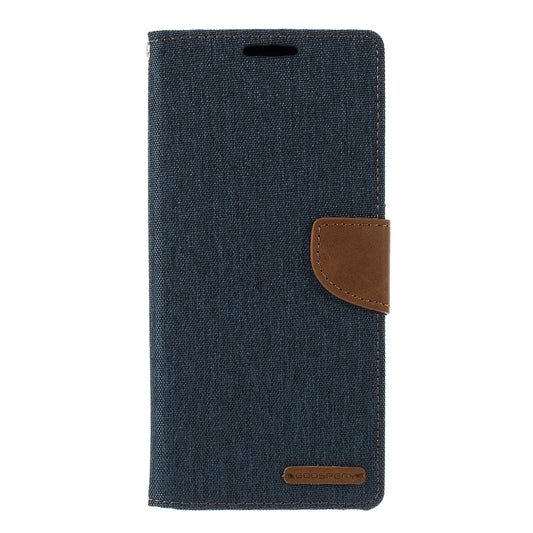 MERCURY GOOSPERY Canvas Diary Leather Wallet Case for Samsung Galaxy S20 Ultra - Dark Blue