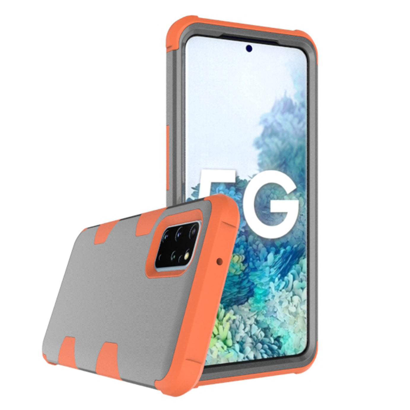 Special Silicone + PC Combo Back Case for Samsung Galaxy S20 Plus - Orange / Grey