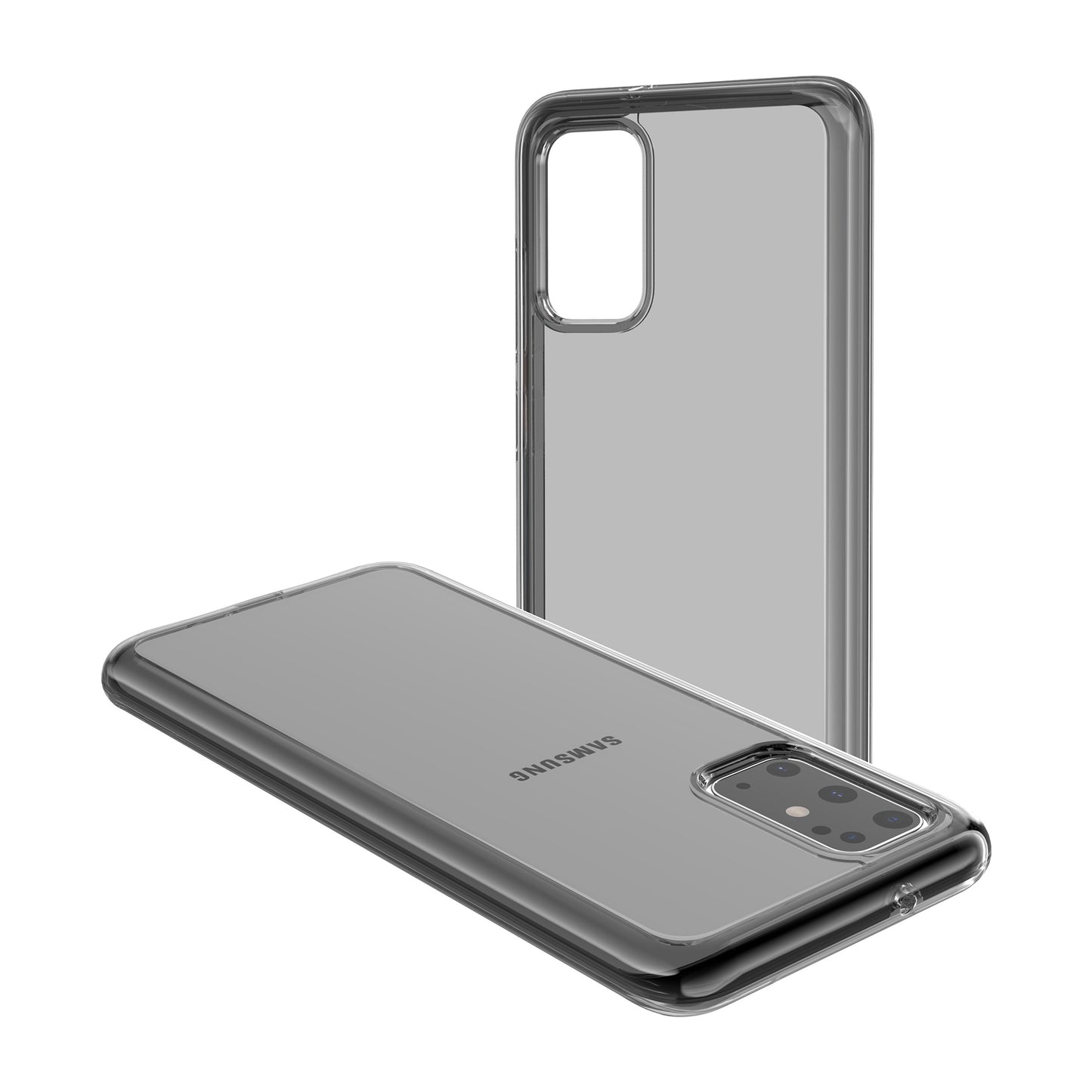 Transparent PC + TPU Phone Shell Case for Samsung Galaxy S20 Plus/S20 Plus 5G - Black
