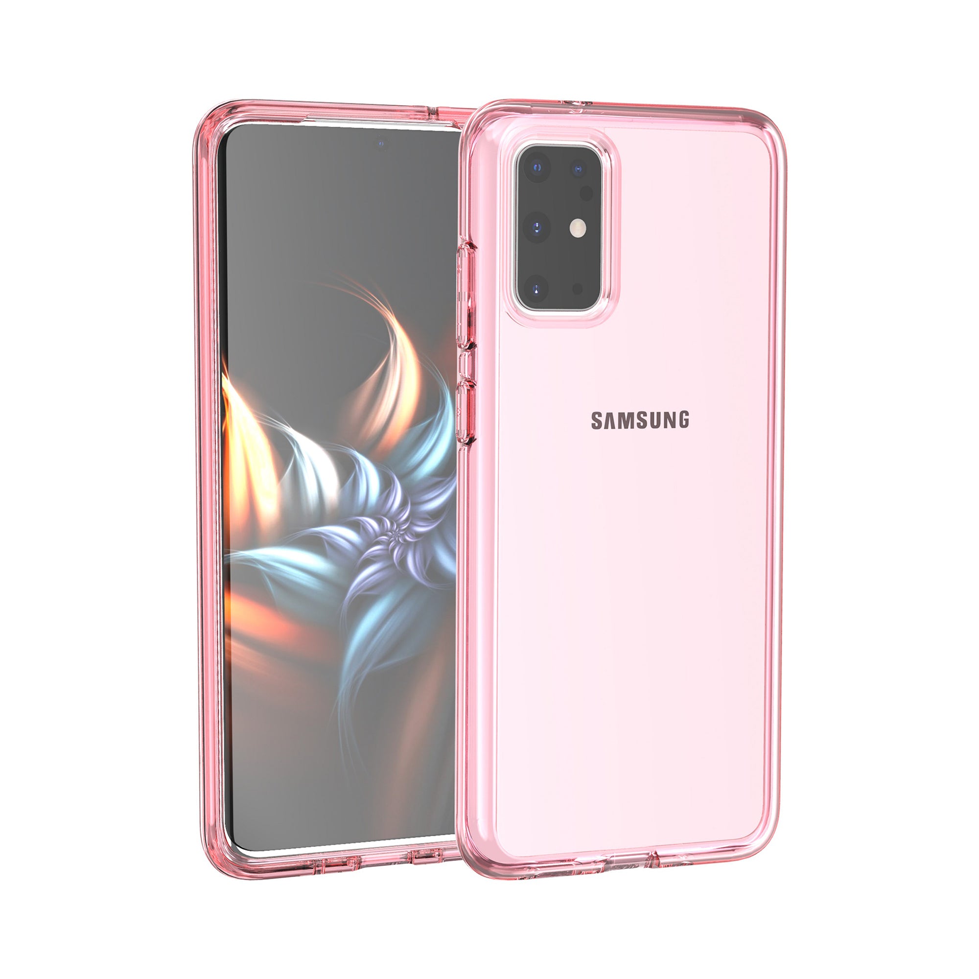 Transparent PC + TPU Phone Shell Case for Samsung Galaxy S20 Plus/S20 Plus 5G - Pink