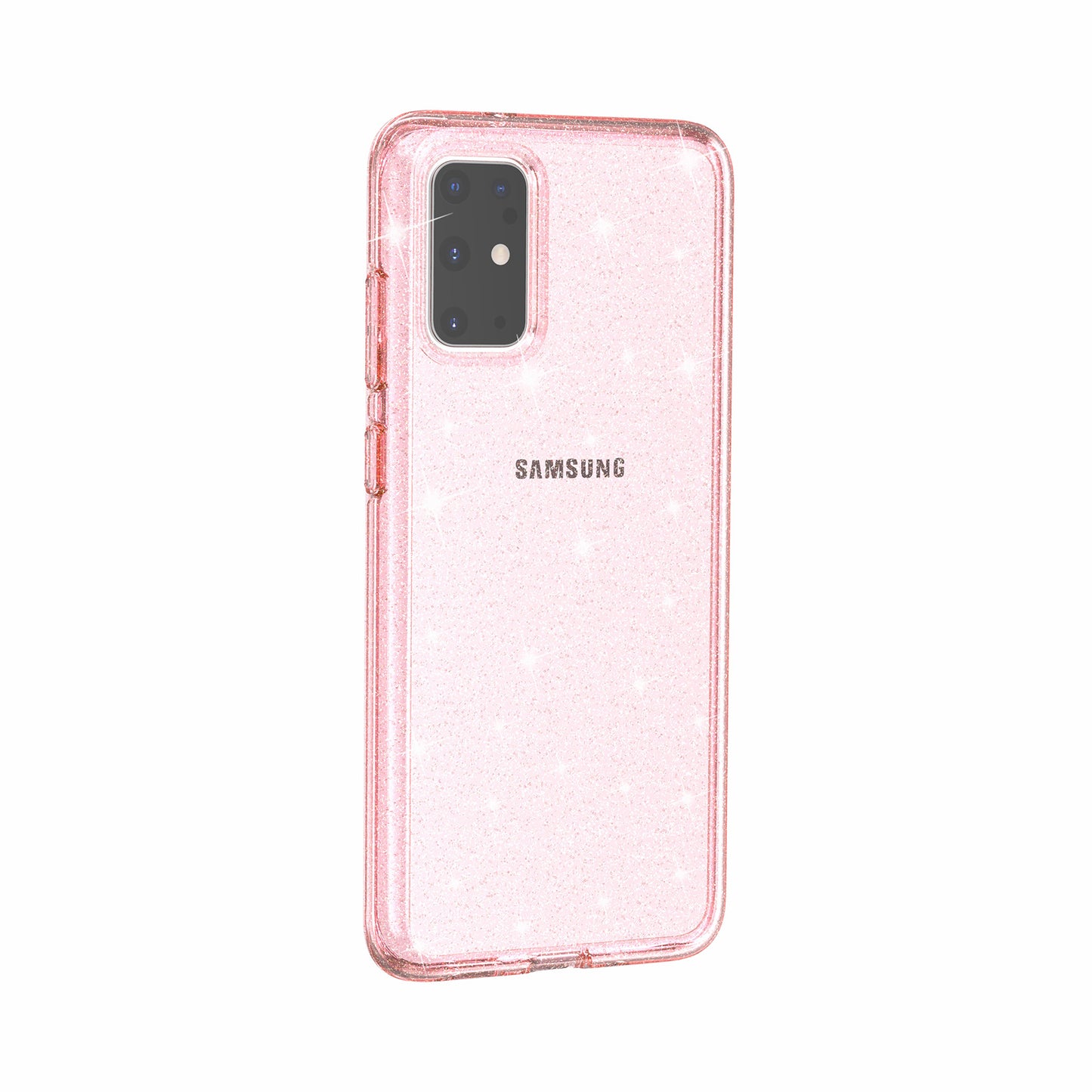 Glittery Powder PC TPU Combo Phone Case Covering for Samsung Galaxy S20 4G/S20 5G - Pink