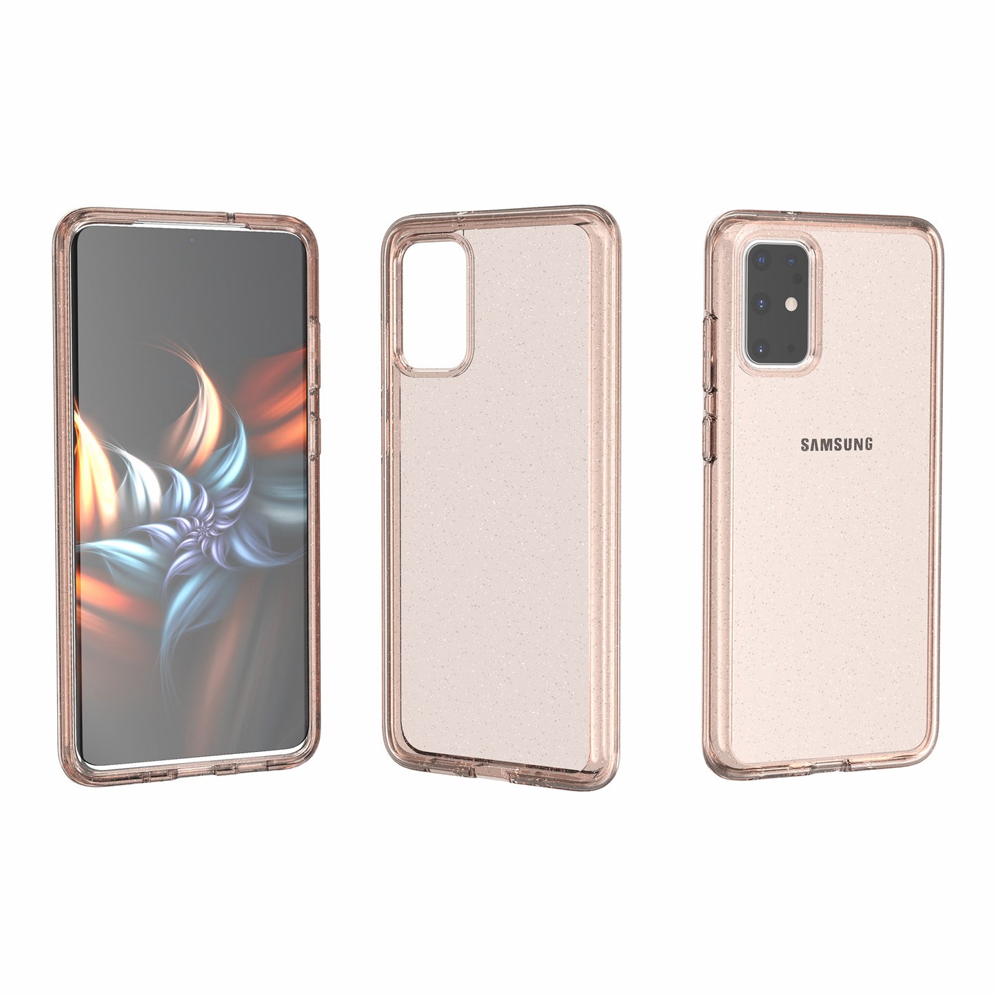 Glittery Powder PC TPU Combo Phone Case Covering for Samsung Galaxy S20 4G/S20 5G - Gold