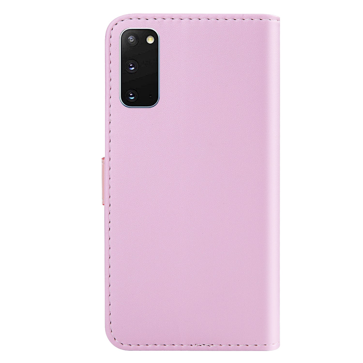 Tricolor PU Leather Unique Wallet Stand Case for Samsung Galaxy S20 4G/S20 5G - Purple/Pink/White