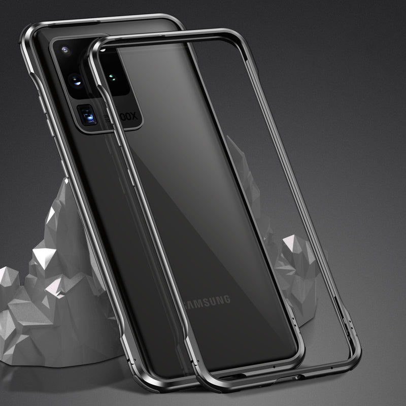Le-Lock Series Shockproof Buckle Metal Frame Cover for Samsung Galaxy S20 Ultra - Black