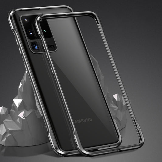 Le-Lock Series Shockproof Buckle Metal Frame Cover for Samsung Galaxy S20 Ultra - Black