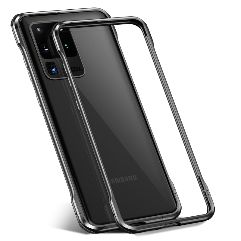 Le-Lock Series Shockproof Buckle Metal Frame Cover for Samsung Galaxy S20 Ultra - Black