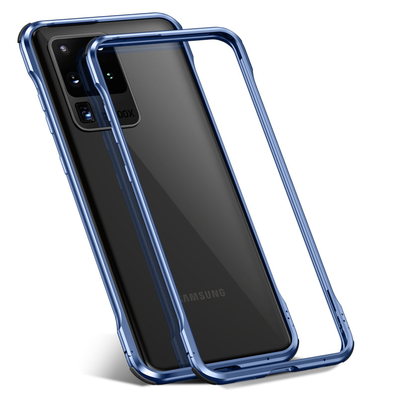 Le-Lock Series Shockproof Buckle Metal Frame Cover for Samsung Galaxy S20 Ultra - Blue