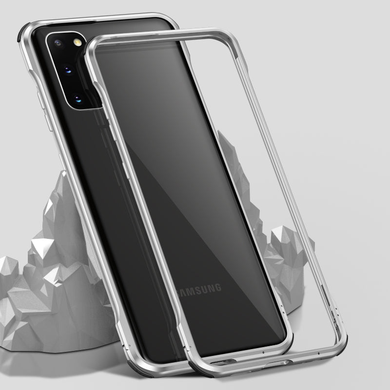 Le-Lock Series Shockproof Buckle Metal Frame Cover for Samsung Galaxy S20 4G/S20 5G - Silver