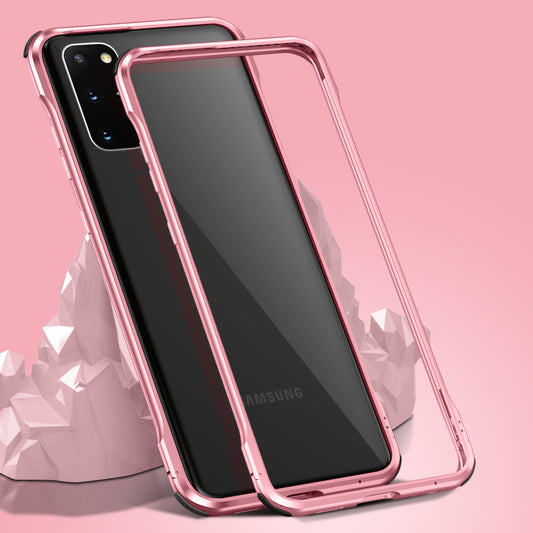 Le-Lock Series Shockproof Buckle Metal Frame Cover for Samsung Galaxy S20 Plus / S20 Plus 5G - Rose Gold