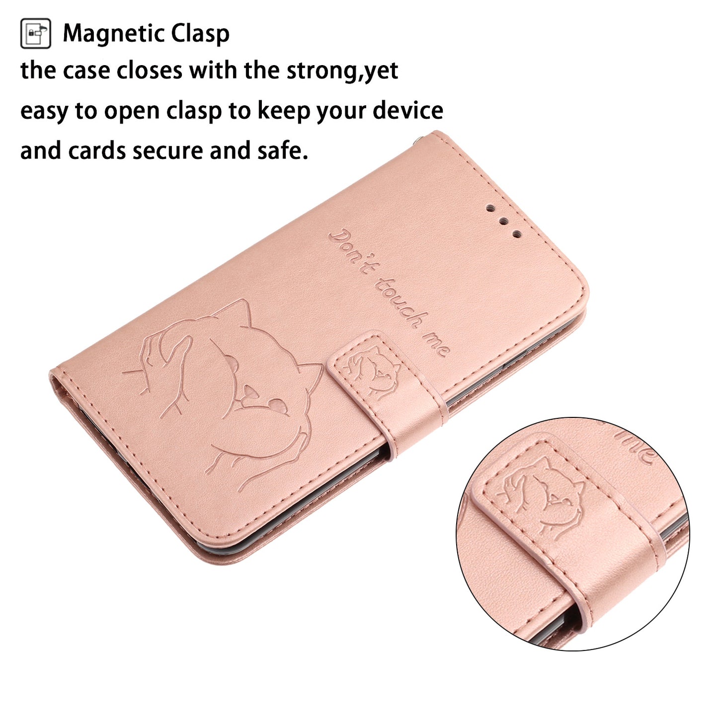 Imprint Dog Leather Wallet Case for Samsung Galaxy S20 4G/S20 5G - Rose Gold