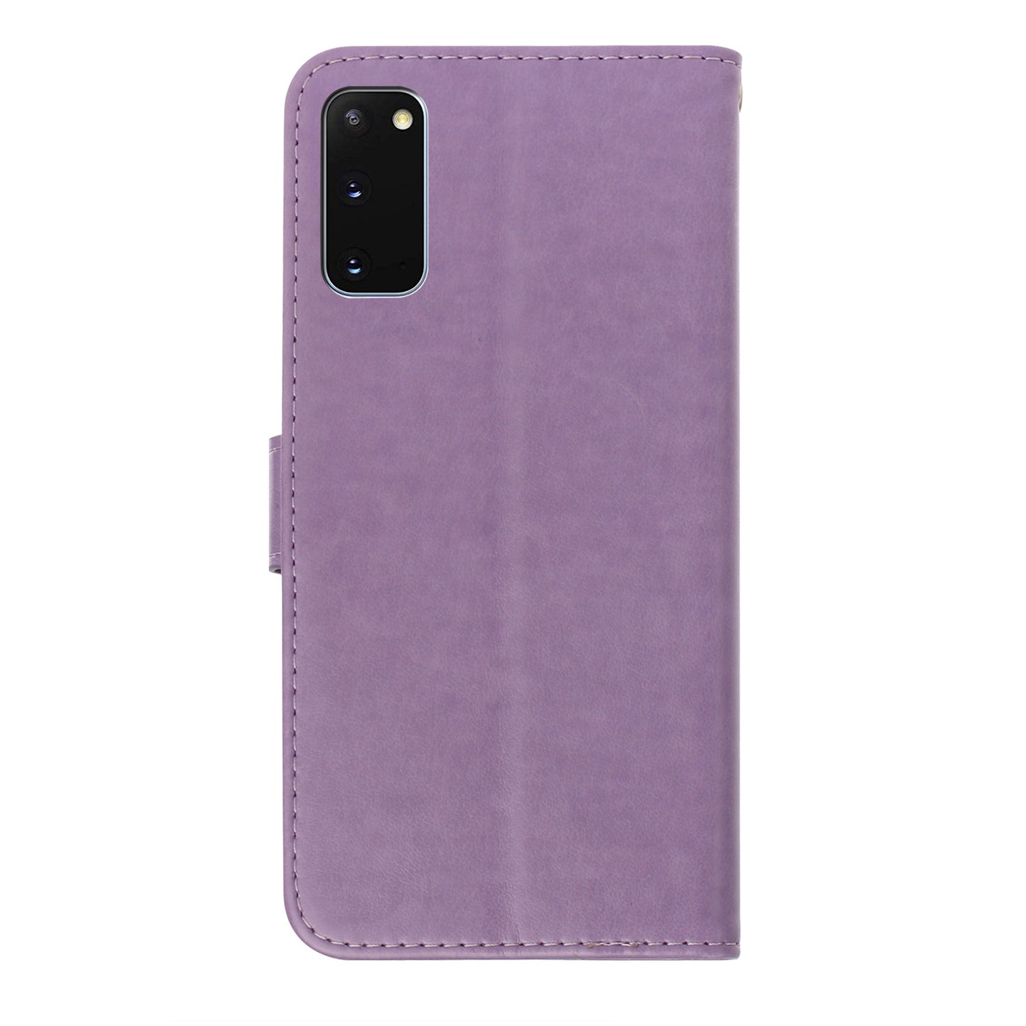 Imprint Dog Leather Wallet Case for Samsung Galaxy S20 4G/S20 5G - Purple