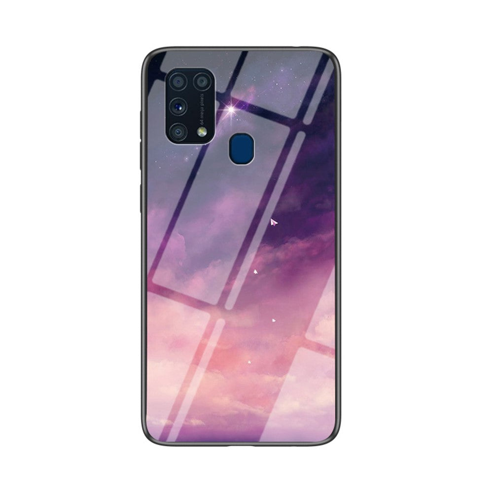 Starry Sky Tempered Glass + PC + TPU Combo Case for Samsung Galaxy M31 - Fantasy Sky