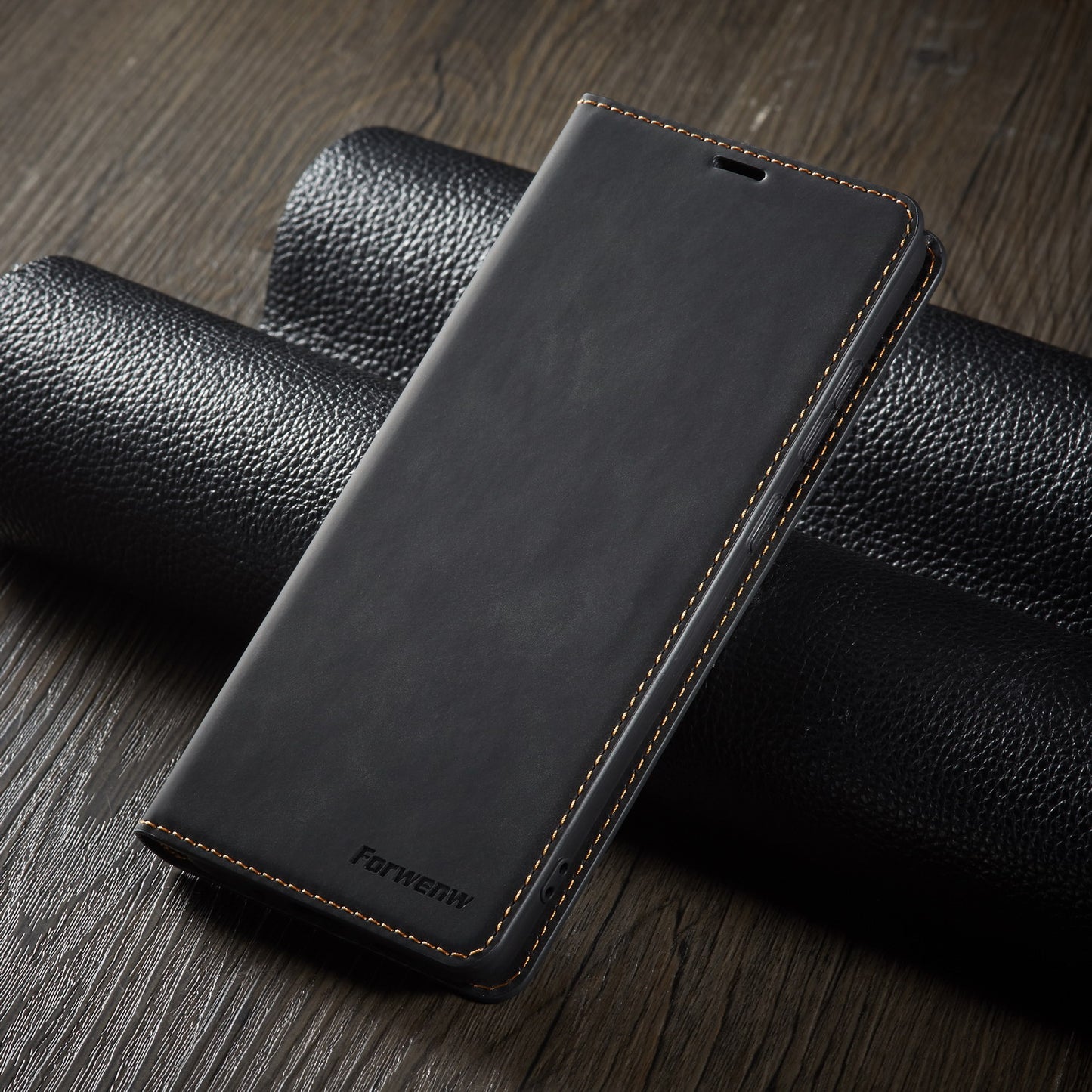 FORWENW Fantasy Series Silky Touch Leather Stand Case with Card Slots for Samsung Galaxy S20 4G/S20 5G - Black