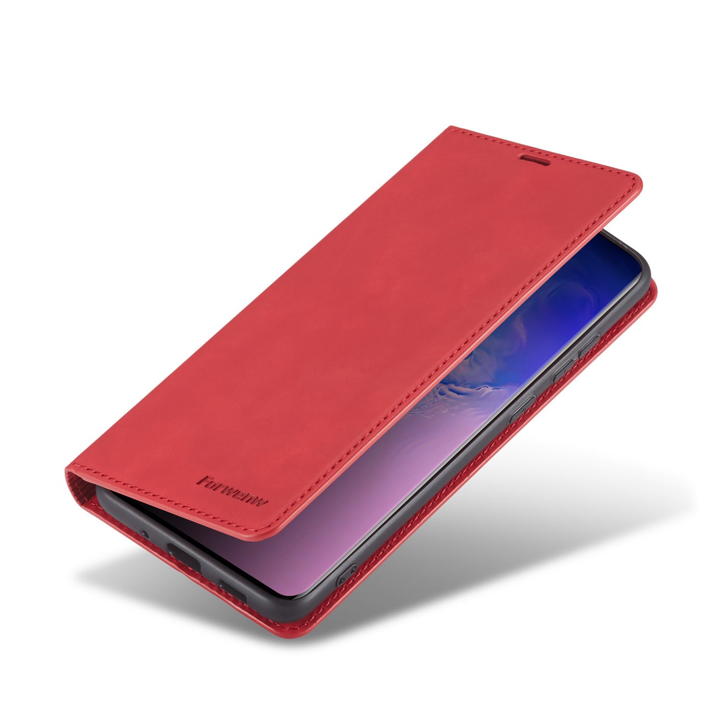 FORWENW Fantasy Series Silky Touch Wallet Leather Stand Case for Samsung Galaxy S20 Plus - Red
