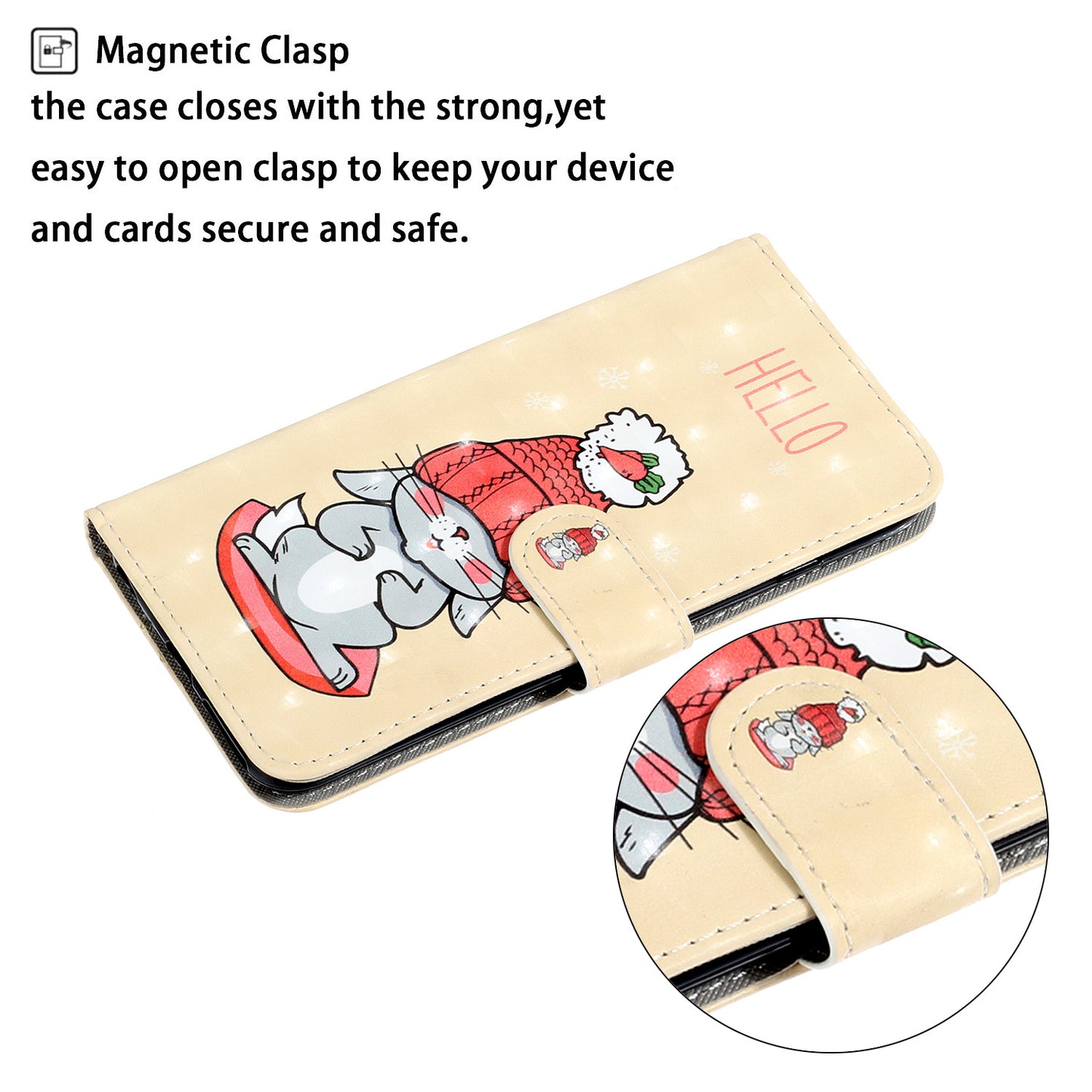 Light Spot Decor Patterned PU Leather Wallet Case Phone Covering for Samsung Galaxy S20 Ultra - Rabbit