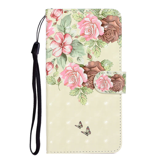 Light Spot Decor Patterned PU Leather Wallet Case Phone Shell for Samsung Galaxy S20 Plus/S20 Plus 5G - Peony