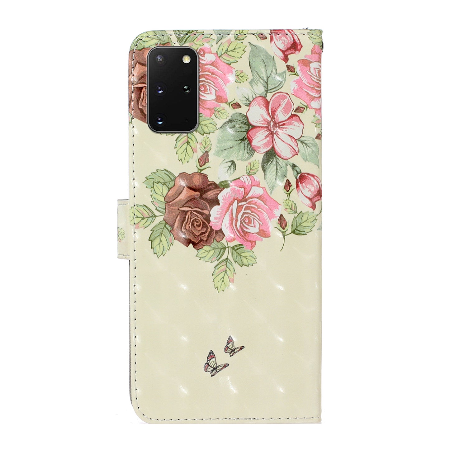 Light Spot Decor Patterned PU Leather Wallet Case Phone Shell for Samsung Galaxy S20 Plus/S20 Plus 5G - Peony