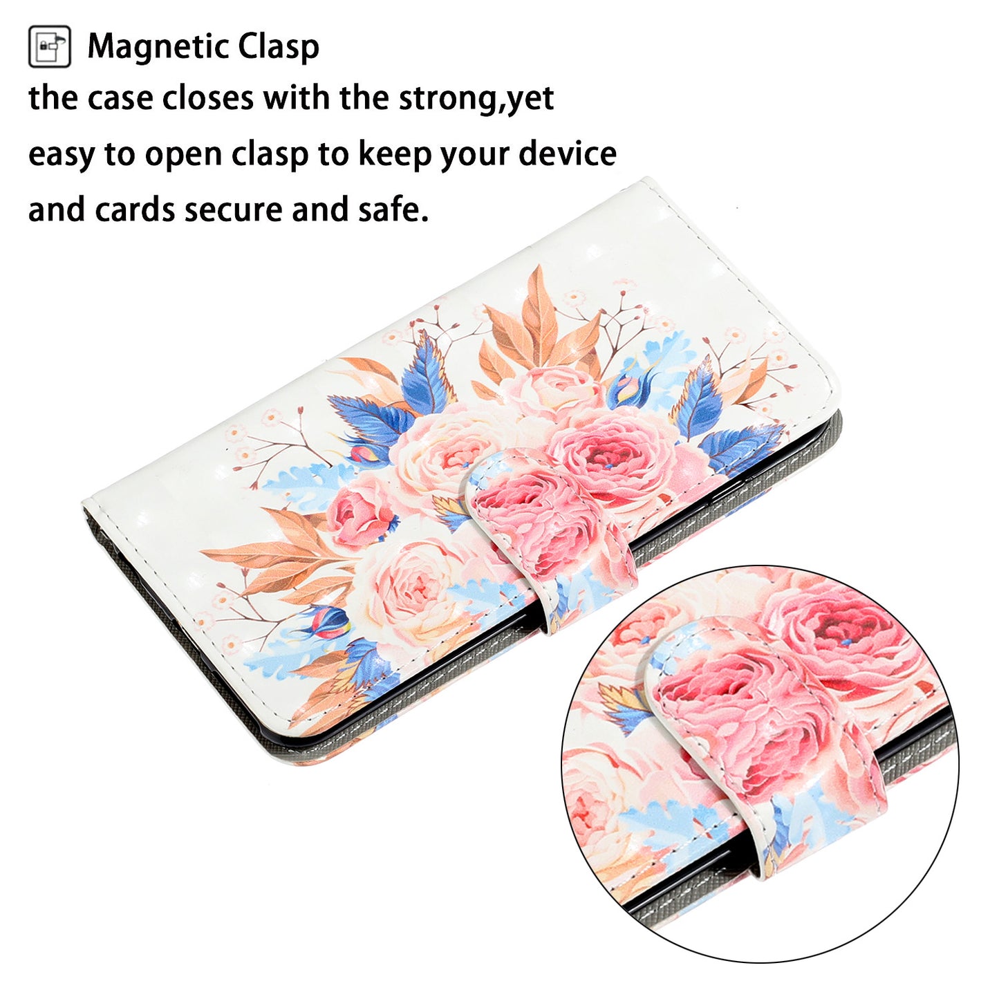Light Spot Decor Patterned PU Leather Wallet Case Phone Shell for Samsung Galaxy S20 Plus/S20 Plus 5G - Flowers Bloom