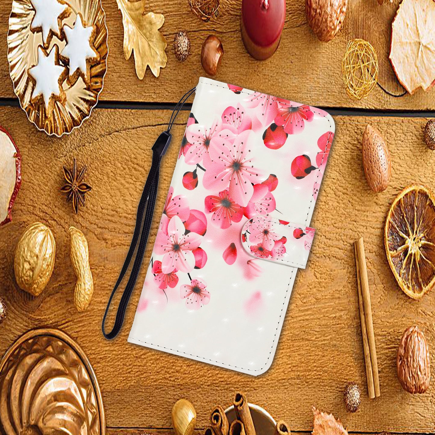 Light Spot Decor Patterned PU Leather Wallet Case Phone Shell for Samsung Galaxy S20 Plus/S20 Plus 5G - Vivid Flower