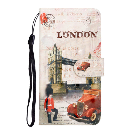 Light Spot Decor Patterned PU Leather Wallet Case Phone Shell for Samsung Galaxy S20 Plus/S20 Plus 5G - London Element