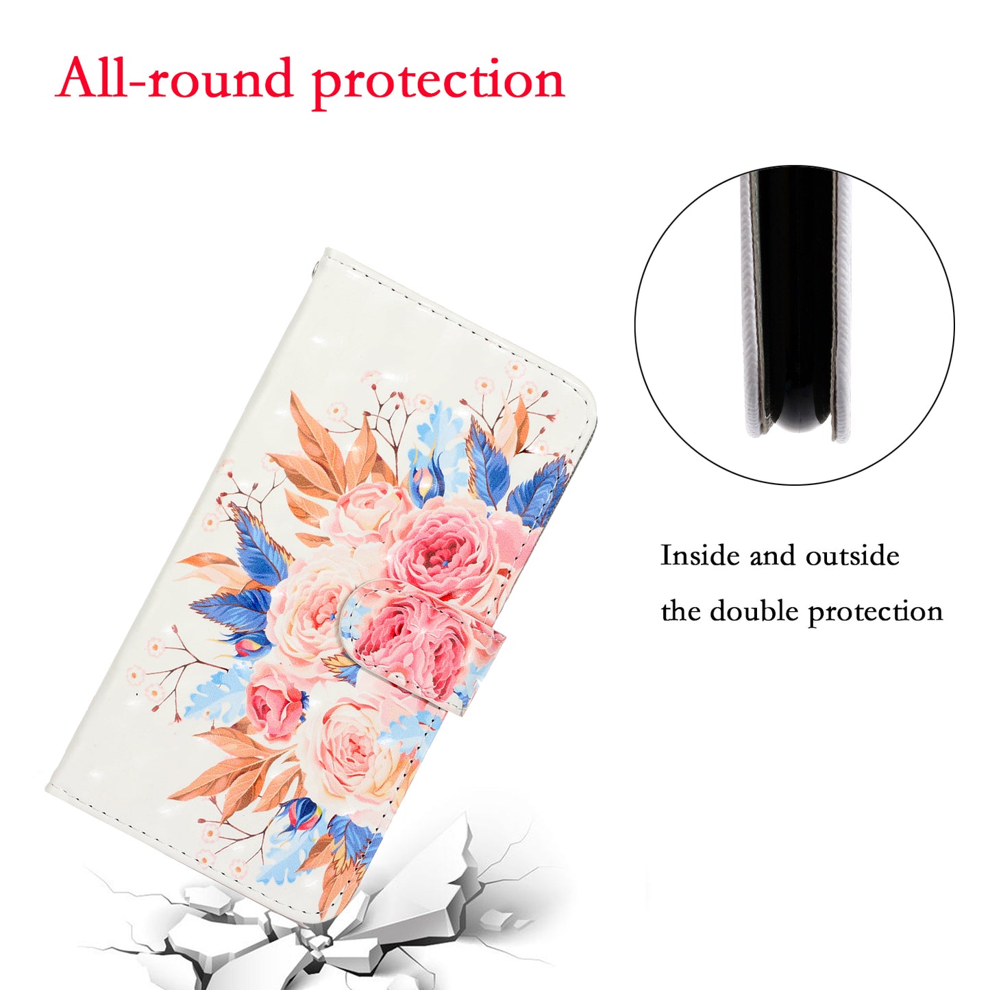Light Spot Decor Patterned Leather Wallet Cover for Samsung Galaxy S20 4G/S20 5G - Vivid Flowers