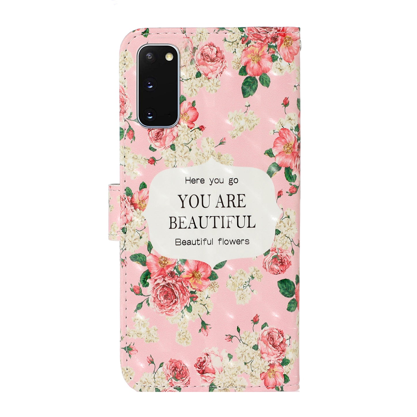 Light Spot Decor Patterned Leather Wallet Cover for Samsung Galaxy S20 4G/S20 5G - Blooming Flowers