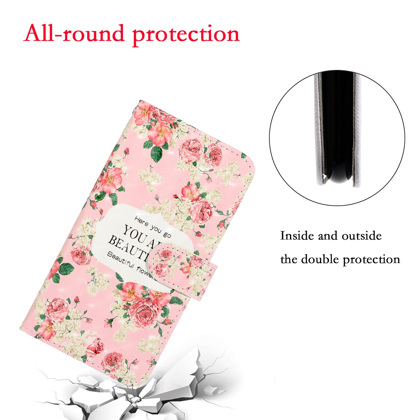 Light Spot Decor Patterned Leather Wallet Cover for Samsung Galaxy S20 4G/S20 5G - Blooming Flowers