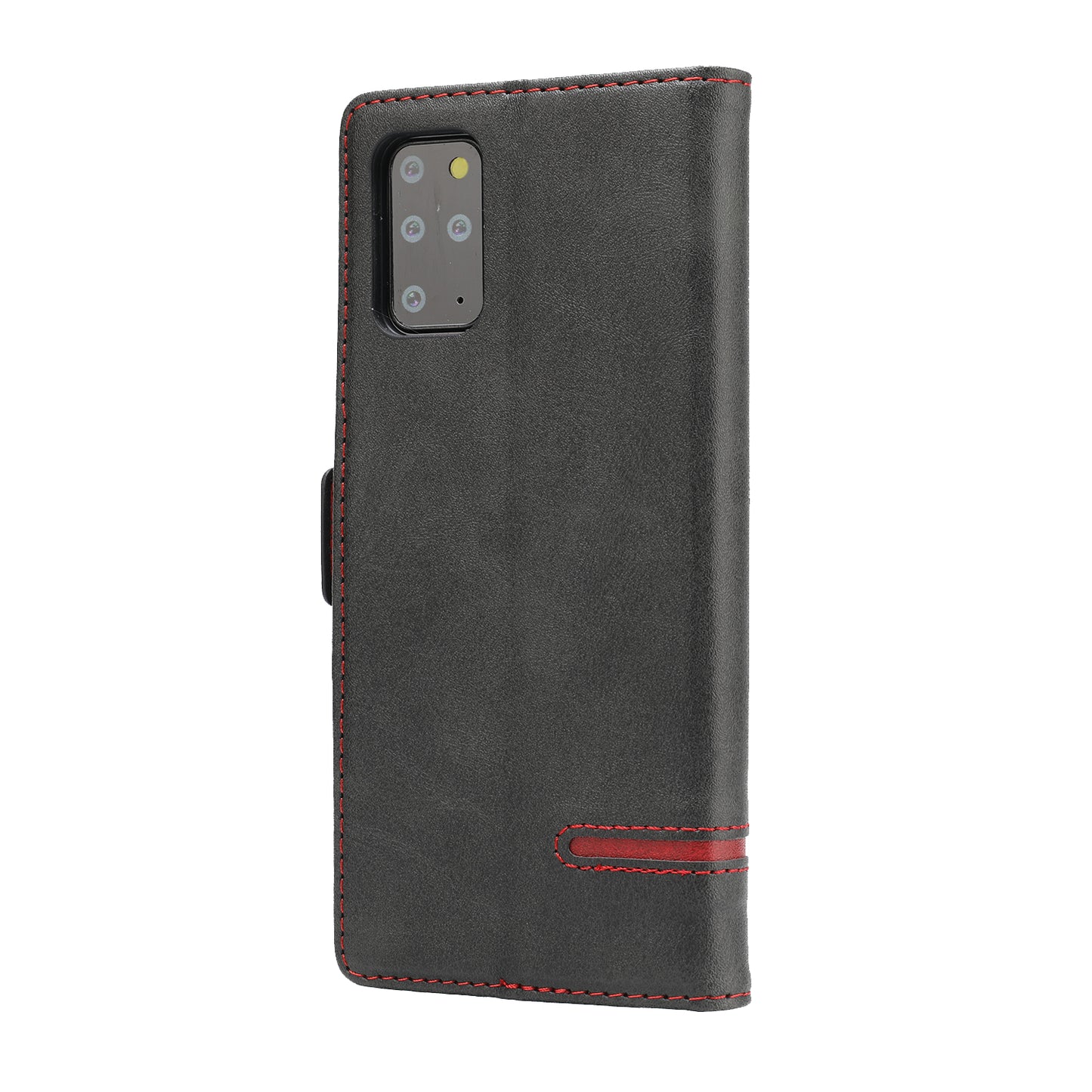 Magnetic Leather Protective Cover Wallet Shell for Samsung Galaxy S20 Plus - Black
