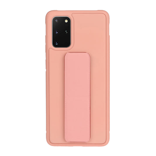 For Samsung Galaxy S20 Plus / S20 Plus 5G Magnetic Hand Strap Kickstand TPU + PC Phone Cover - Pink