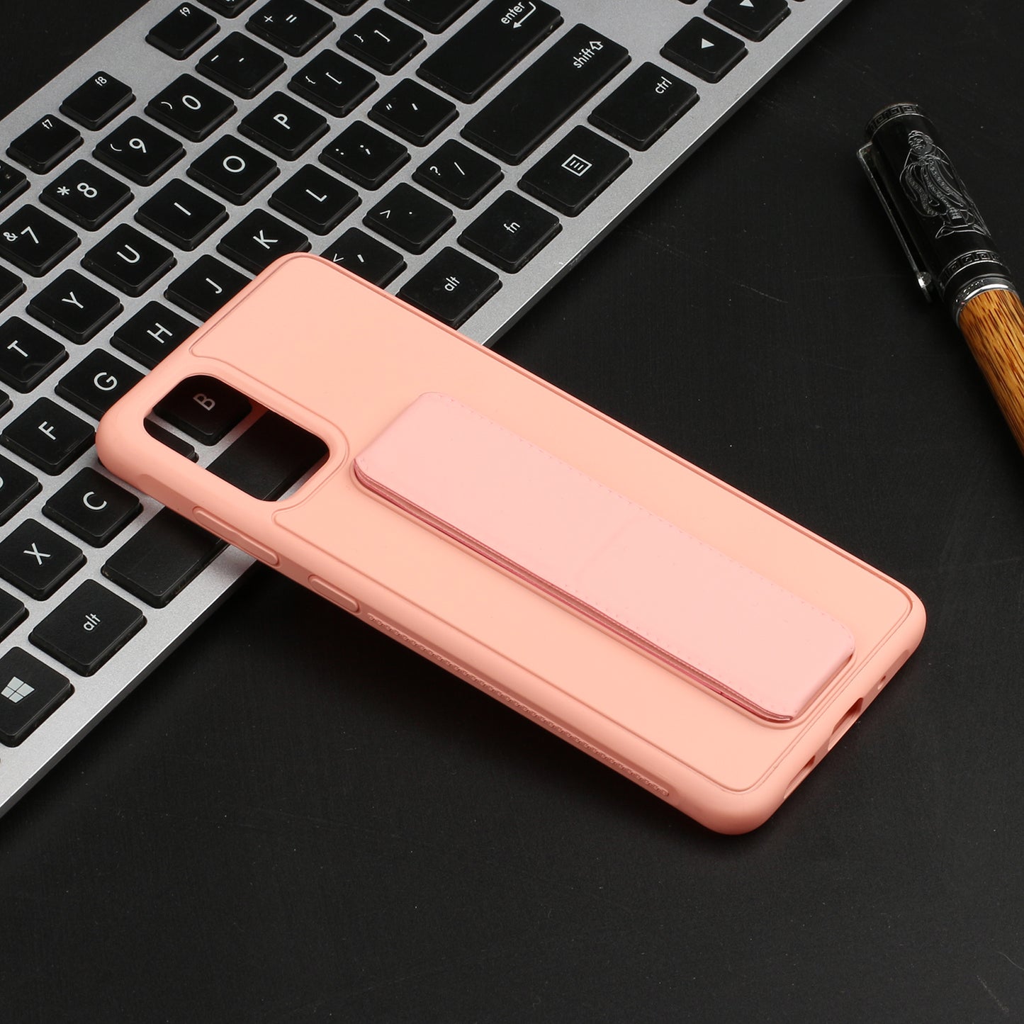 For Samsung Galaxy S20 Plus / S20 Plus 5G Magnetic Hand Strap Kickstand TPU + PC Phone Cover - Pink